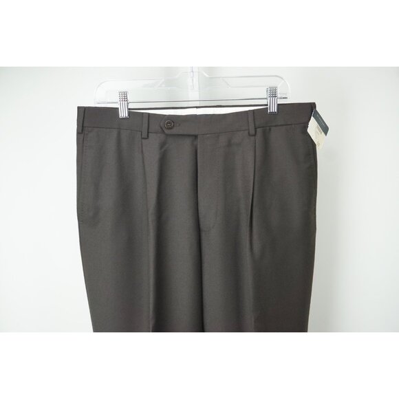 Burberry London Dark Brown S100s Wool Dress Pants Sz 50 NEW